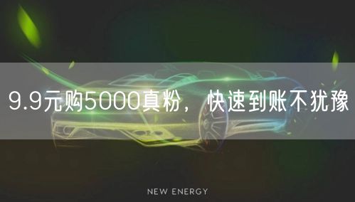 9.9元购5000真粉，快速到账不犹豫