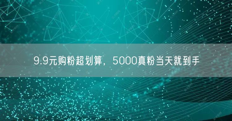 9.9元购粉超划算，5000真粉当天就到手