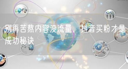 别再苦熬内容没流量，抖音买粉才是成功秘诀