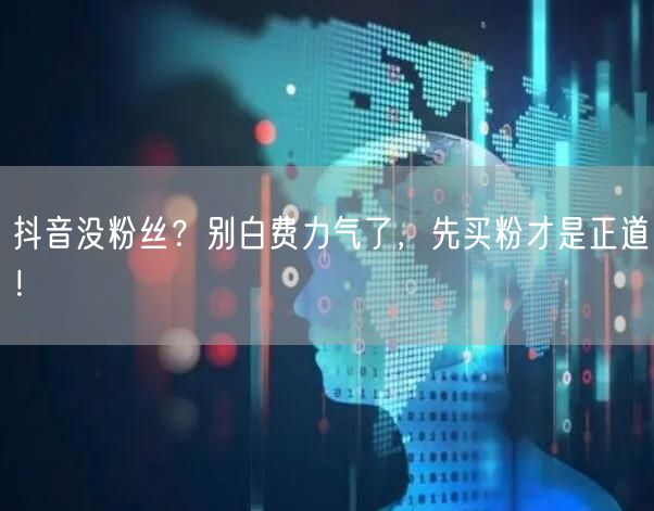 抖音没粉丝？别白费力气了，先买粉才是正道！