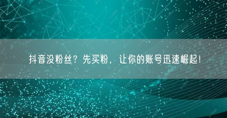 抖音没粉丝？先买粉，让你的账号迅速崛起！