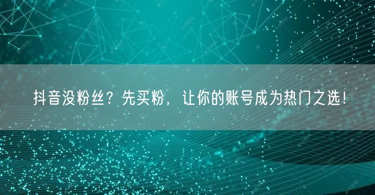 抖音没粉丝？先买粉，让你的账号成为热门之选！