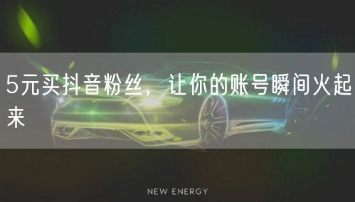 5元买抖音粉丝，让你的账号瞬间火起来