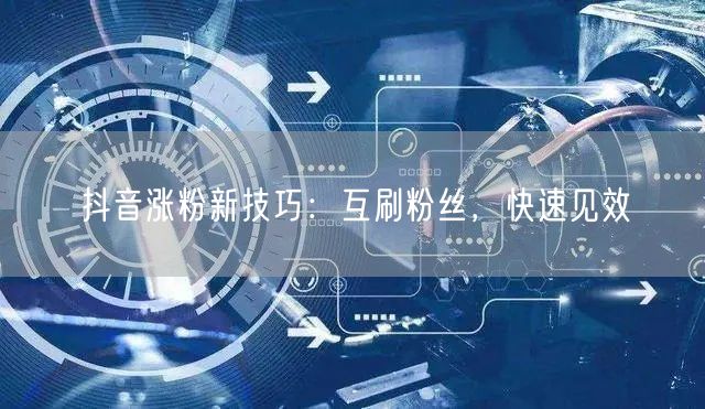 抖音涨粉新技巧：互刷粉丝，快速见效