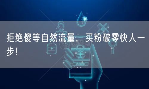拒绝傻等自然流量，买粉破零快人一步！
