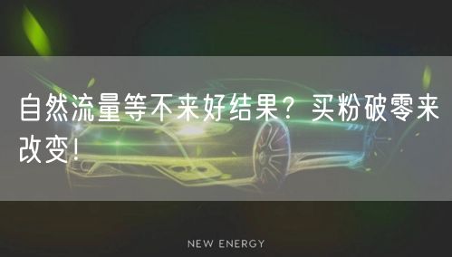 自然流量等不来好结果？买粉破零来改变！