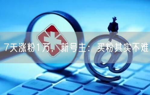 7天涨粉1万，新号主：买粉其实不难