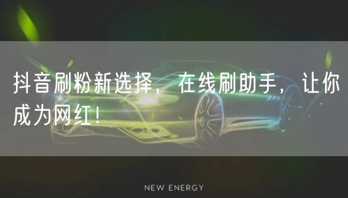抖音刷粉新选择，在线刷助手，让你成为网红！