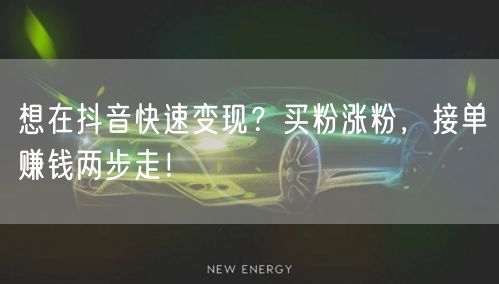 想在抖音快速变现？买粉涨粉，接单赚钱两步走！