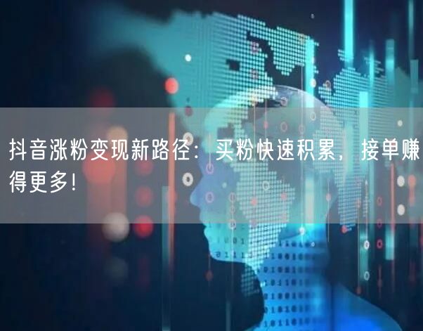 抖音涨粉变现新路径：买粉快速积累，接单赚得更多！