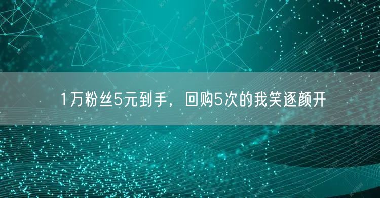 1万粉丝5元到手，回购5次的我笑逐颜开