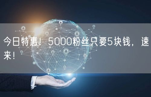 今日特惠！5000粉丝只要5块钱，速来！
