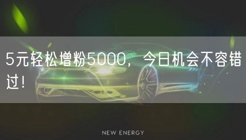 5元轻松增粉5000，今日机会不容错过！