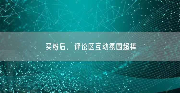 买粉后，评论区互动氛围超棒