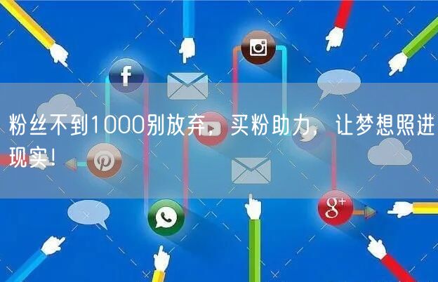 粉丝不到1000别放弃，买粉助力，让梦想照进现实！