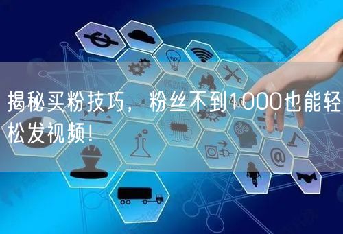 揭秘买粉技巧，粉丝不到1000也能轻松发视频！