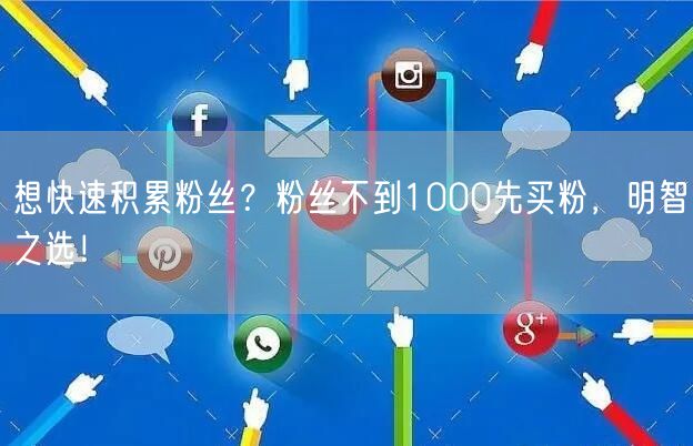 想快速积累粉丝？粉丝不到1000先买粉，明智之选！