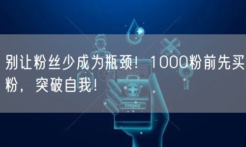 别让粉丝少成为瓶颈！1000粉前先买粉，突破自我！