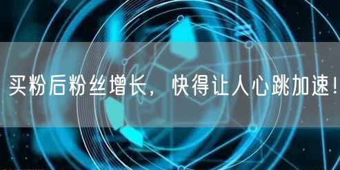 买粉后粉丝增长，快得让人心跳加速！