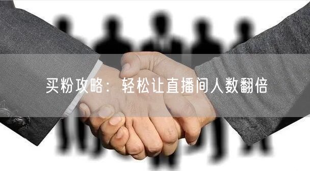 买粉攻略：轻松让直播间人数翻倍