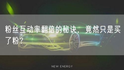 粉丝互动率翻倍的秘诀，竟然只是买了粉？