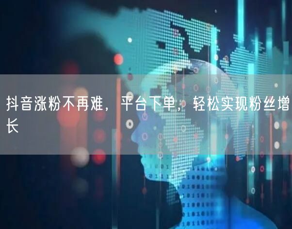 抖音涨粉不再难，平台下单，轻松实现粉丝增长
