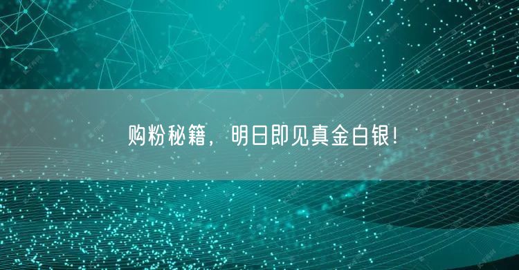 购粉秘籍，明日即见真金白银！