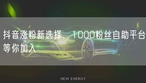 抖音涨粉新选择，1000粉丝自助平台等你加入