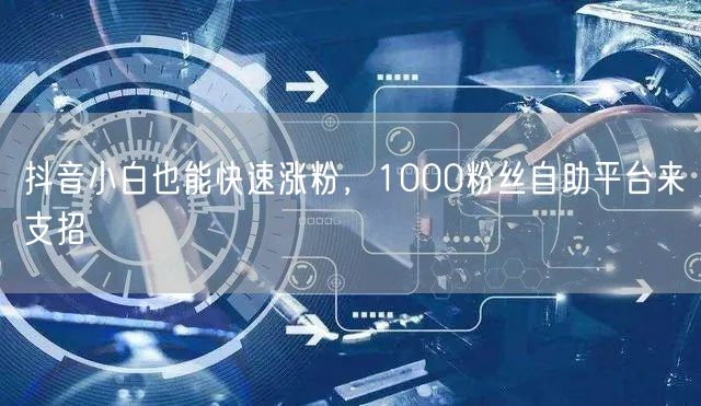 抖音小白也能快速涨粉，1000粉丝自助平台来支招