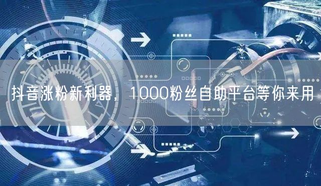 抖音涨粉新利器，1000粉丝自助平台等你来用