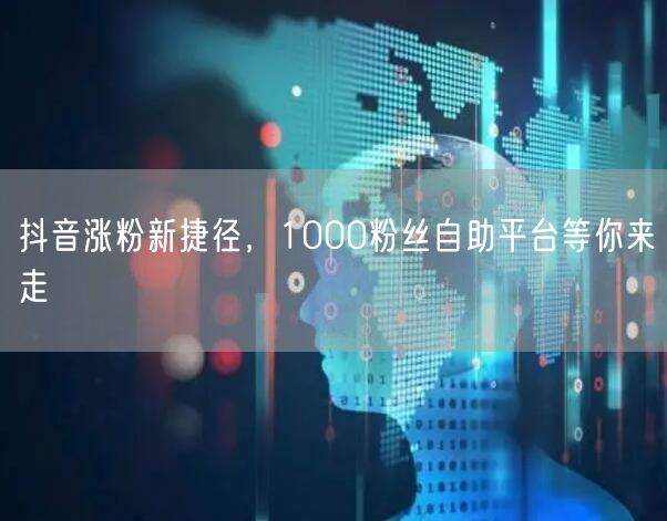 抖音涨粉新捷径，1000粉丝自助平台等你来走
