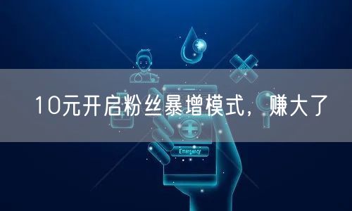 10元开启粉丝暴增模式，赚大了