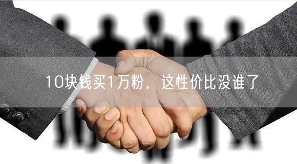 10块钱买1万粉，这性价比没谁了