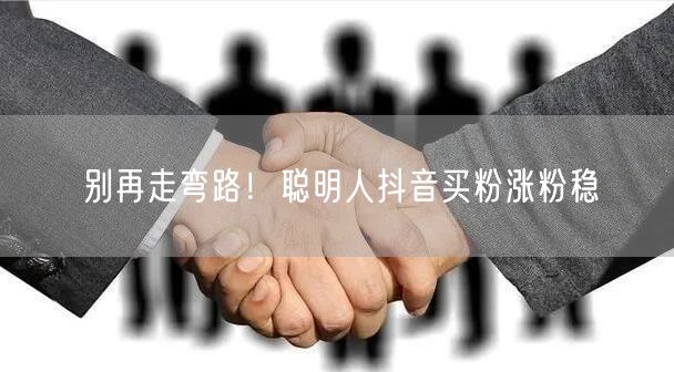 别再走弯路！聪明人抖音买粉涨粉稳