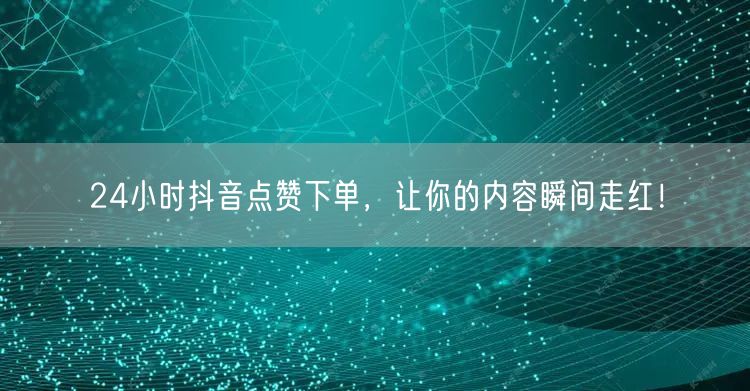 24小时抖音点赞下单，让你的内容瞬间走红！
