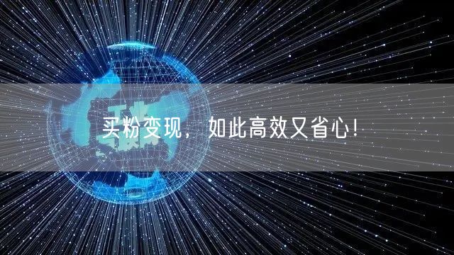 买粉变现，如此高效又省心！