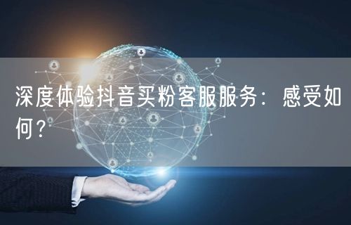 深度体验抖音买粉客服服务：感受如何？