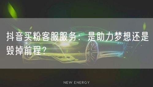 抖音买粉客服服务：是助力梦想还是毁掉前程？