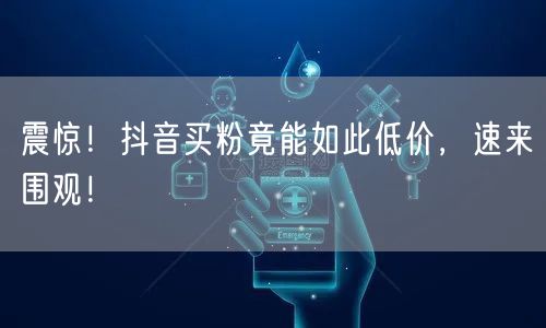 震惊！抖音买粉竟能如此低价，速来围观！