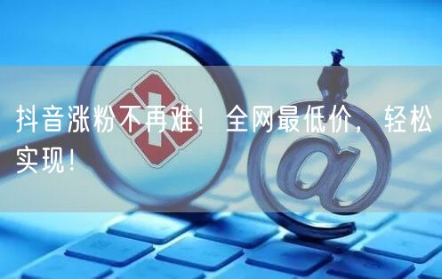 抖音涨粉不再难！全网最低价，轻松实现！