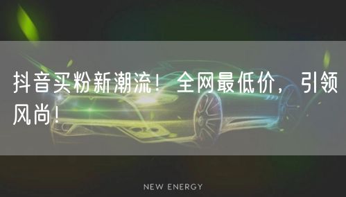 抖音买粉新潮流！全网最低价，引领风尚！