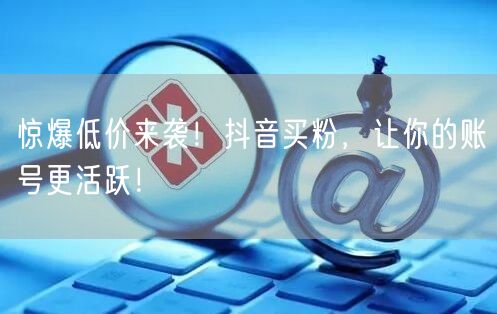惊爆低价来袭！抖音买粉，让你的账号更活跃！