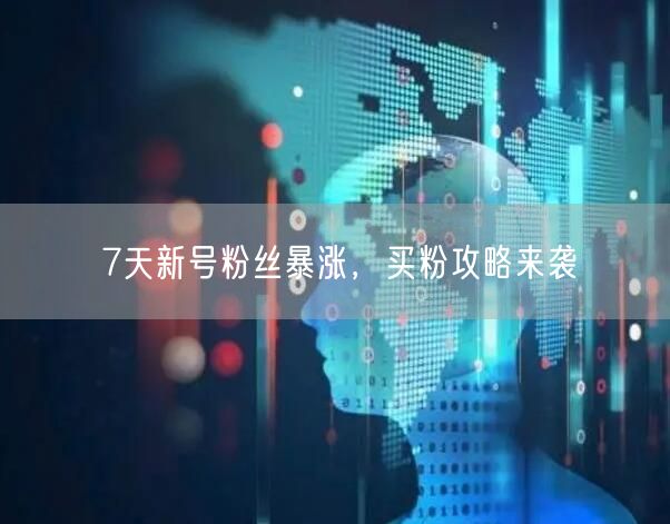 7天新号粉丝暴涨，买粉攻略来袭