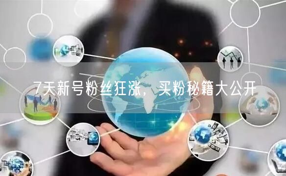 7天新号粉丝狂涨，买粉秘籍大公开
