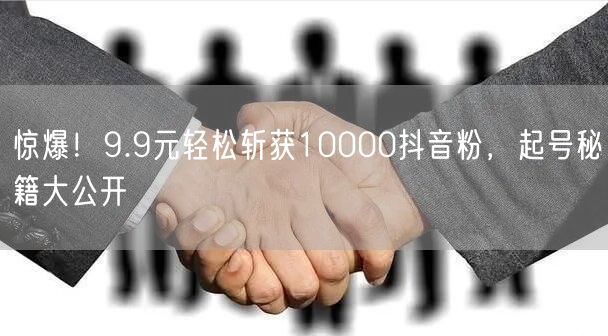 惊爆！9.9元轻松斩获10000抖音粉，起号秘籍大公开