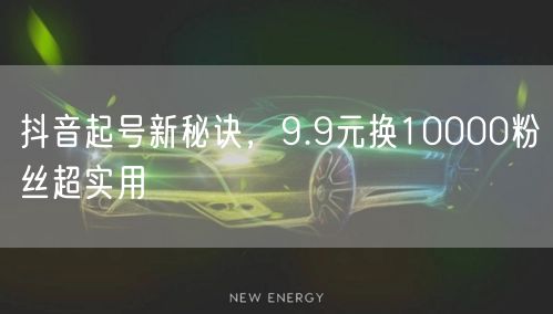 抖音起号新秘诀，9.9元换10000粉丝超实用