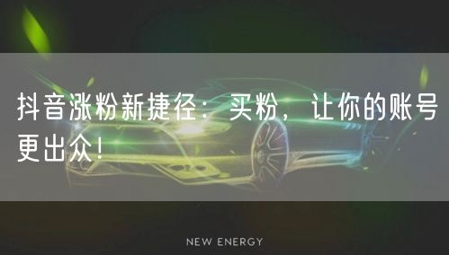 抖音涨粉新捷径：买粉，让你的账号更出众！