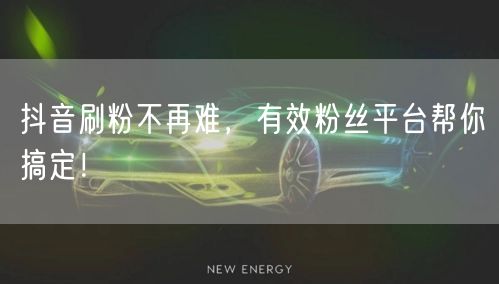 抖音刷粉不再难，有效粉丝平台帮你搞定！