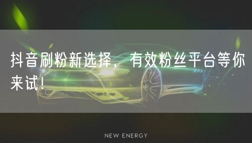 抖音刷粉新选择，有效粉丝平台等你来试！