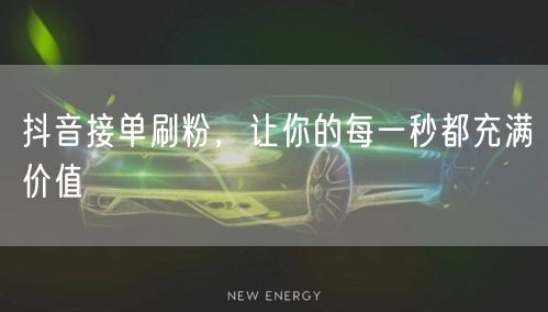 抖音接单刷粉，让你的每一秒都充满价值